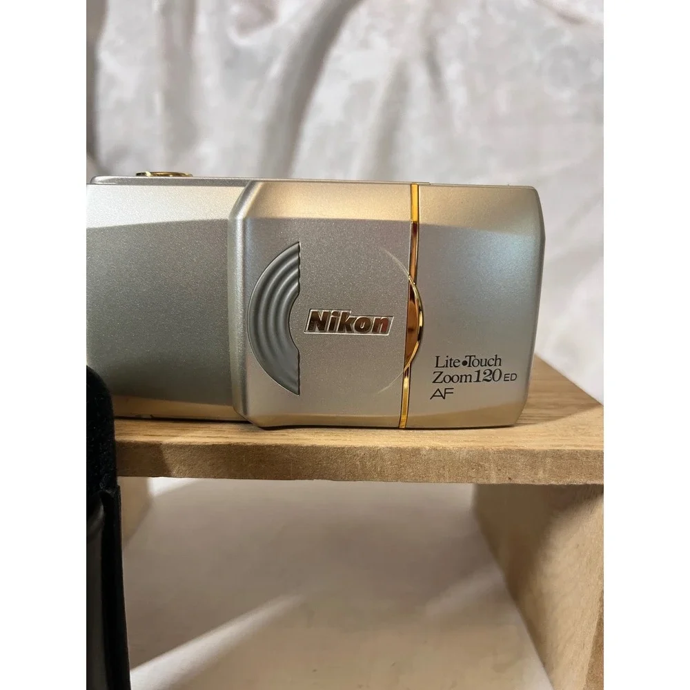 Nikon Lite Touch Zoom 120ED AF 35mm Film Camera Champagne Silver Parts Repair